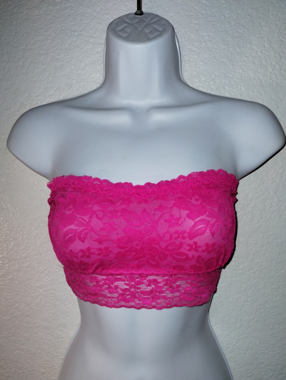 Anemone Hot Pink Bandeau Lace sz M/L Barbiecore